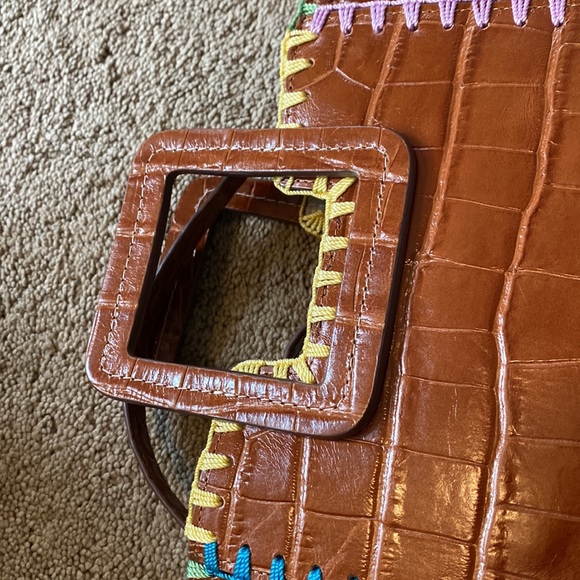 Staud Shirley Croc Crochet Edge Bag. Comes with matching pouch! - Picture 11 of 15